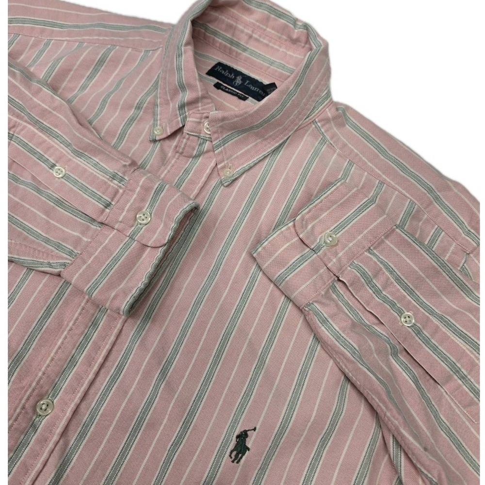 Ralph Lauren Button Down Oxford Shirt Mens Large Tall LT Pink Long Sleeve 3158